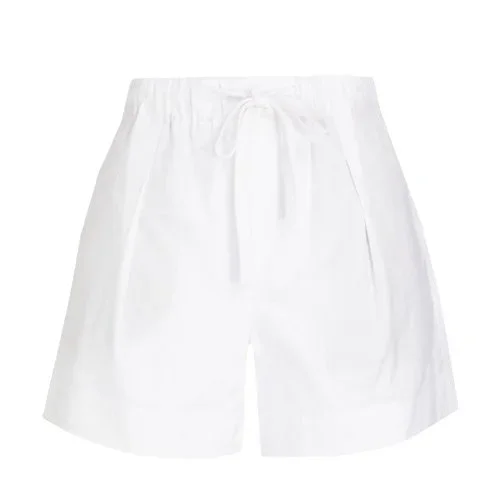 VINCE Pleated Cotton-Poplin Shorts