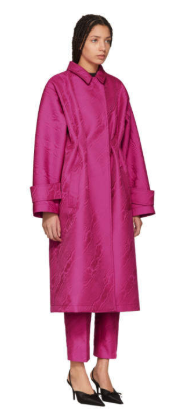 OFF-WHITE Pink Moire Over Mackintosh Coat