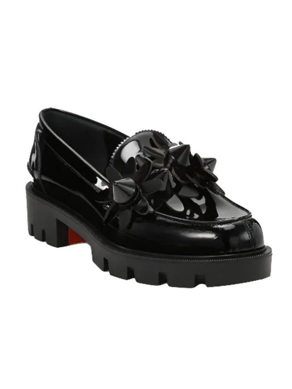 CHRISTIAN LOUBOUTIN C Daisy Spikes Patent Leather Loafers