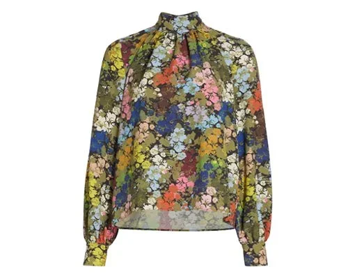 STINE GOYA Eddy Floral Mock Neck Top