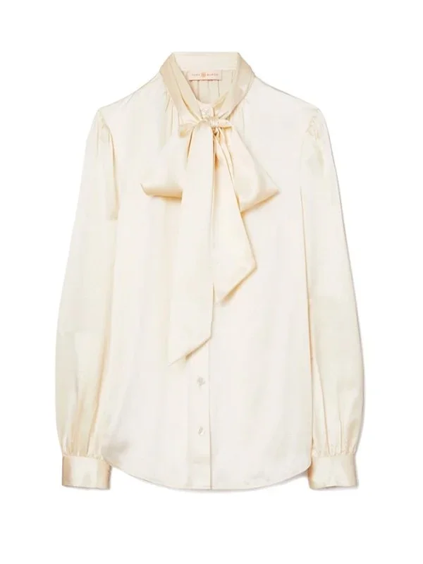 TORY BURCH Satin Bow Blouse