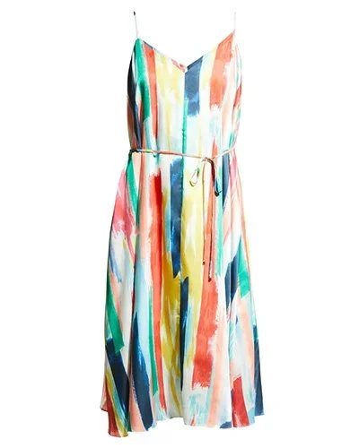 MILLY Becca Brushstroke-Print Dress