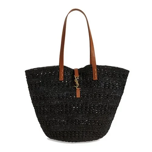 SAINT LAURENT Medium Panier Crochet Straw Tote