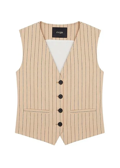 MAJE Vilatex Pinstriped Vest