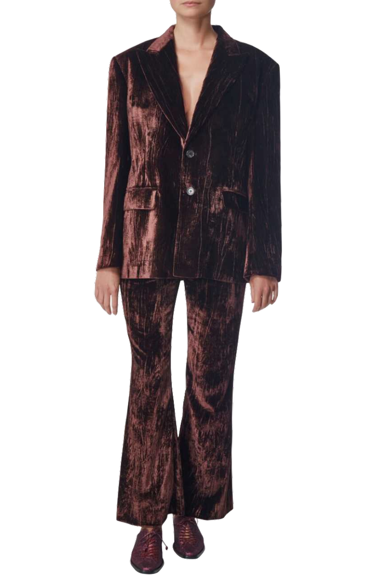 MAISON MARGIELA Burgundy Velour Jacket & Pant