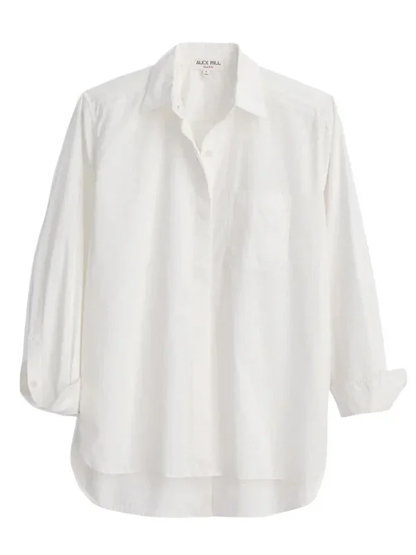 ALEX MILL Double-Button Shirt in Paper Poplin