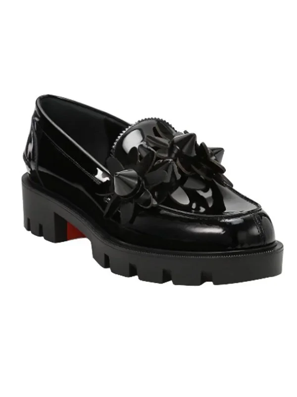 CHRISTIAN LOUBOUTIN Daisy Spikes Patent Leather Loafers
