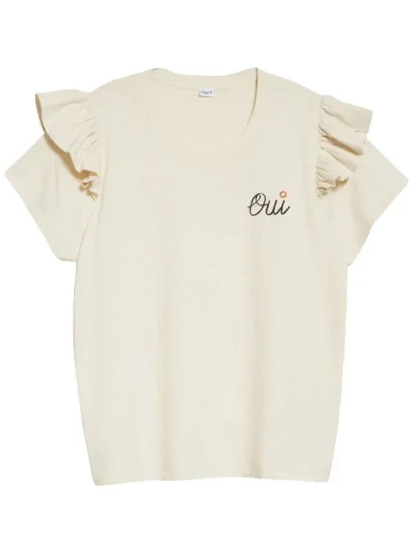 CLARE V Petite Ruffle Tee