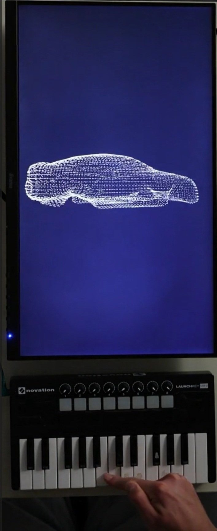 Glissando - Beispielfoto der Partikeldarstellung
Musikbibliothek_Interaktionsdesign_Partikelsimulation_3D Modell