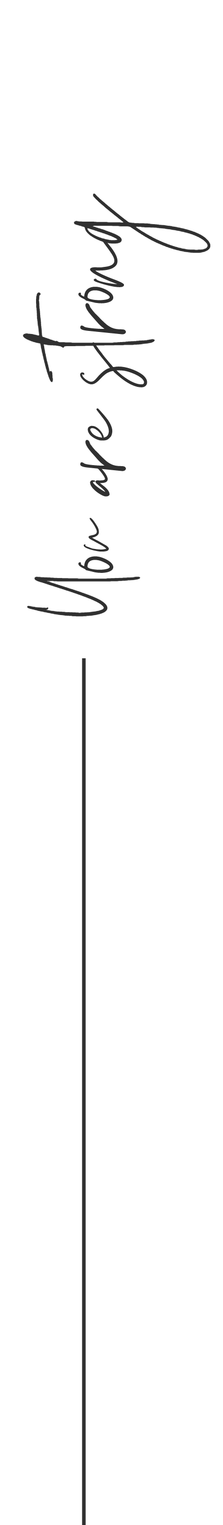 Black background with the phrase 'You are enough' written vertically in cursive font.