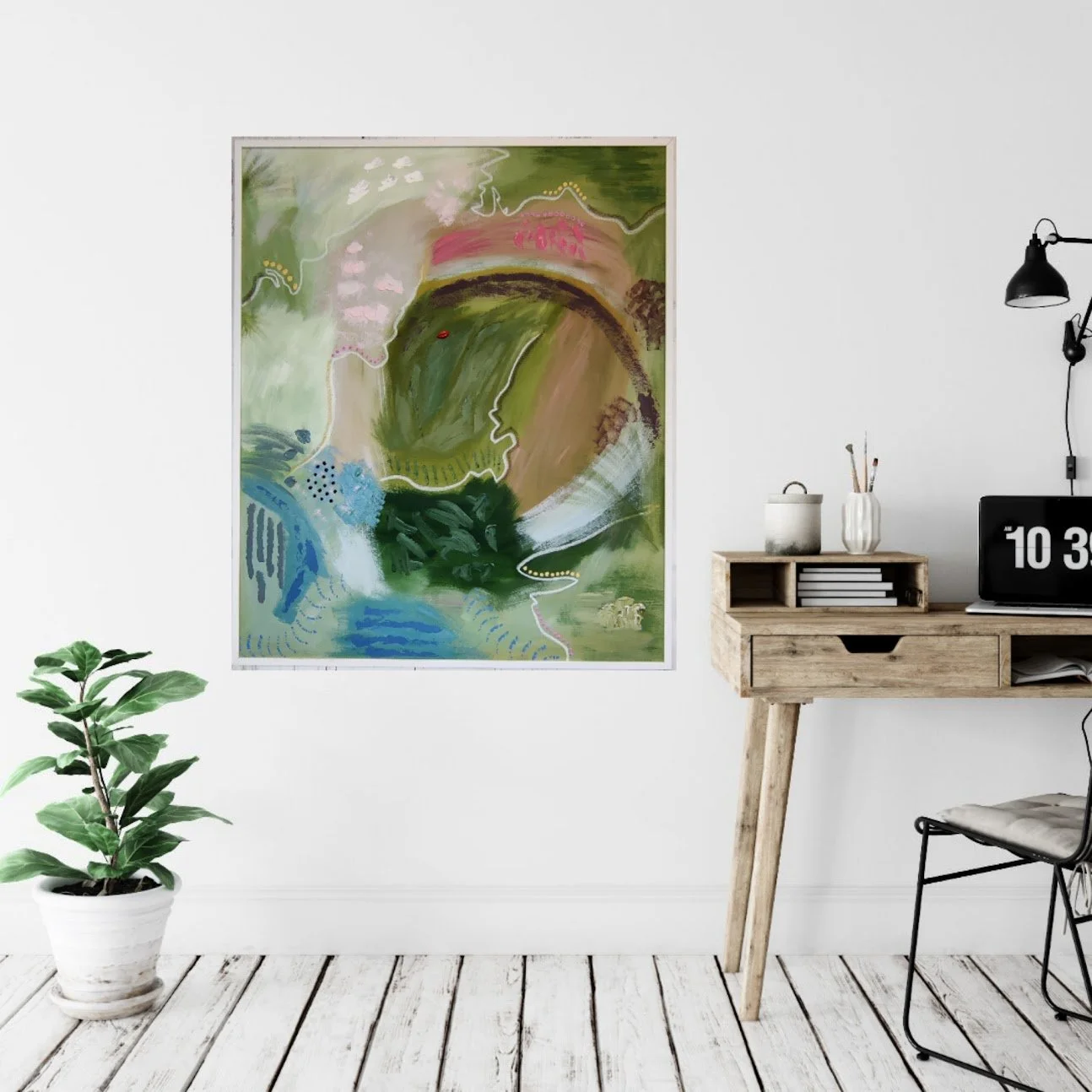 abstrakt maleri, maleri til stuen, køb af kunst