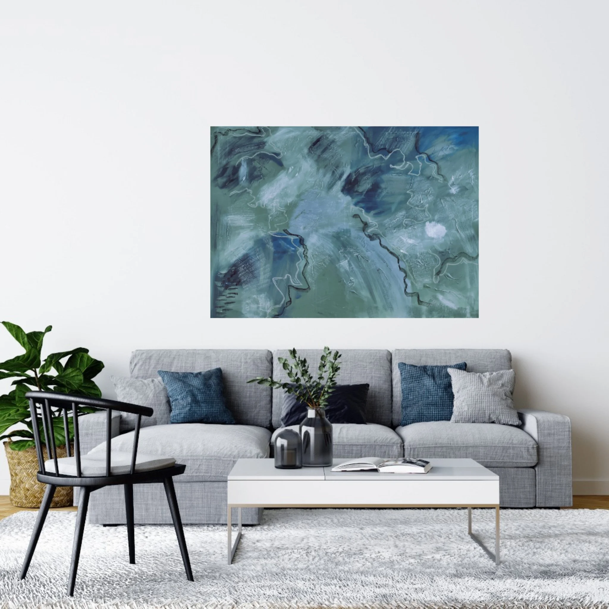 abstrakt maleri, maleri til stuen, køb af kunst