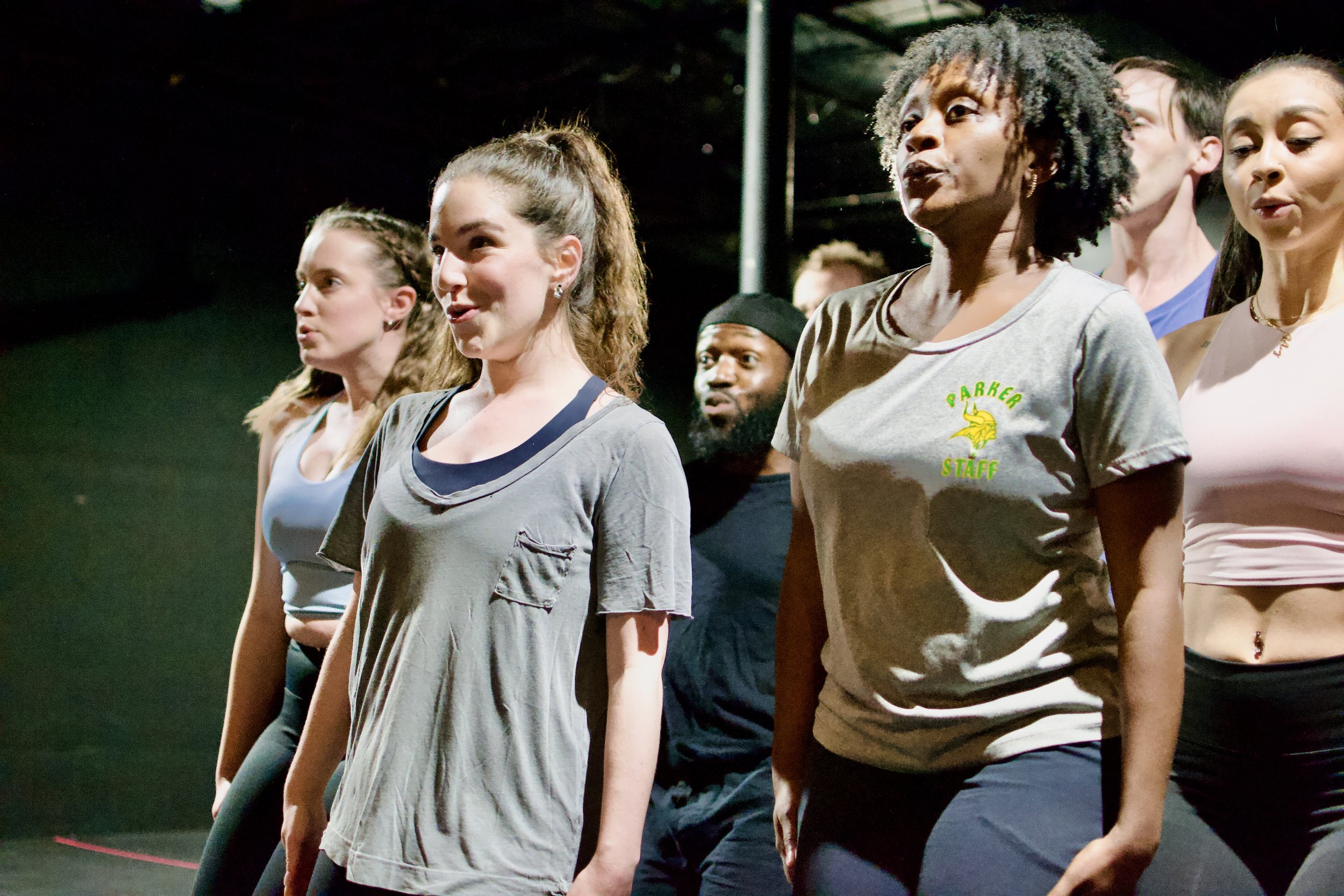 Melody Rowland, Madison Jaffe-Richter, Dijon Kirkland, Damondre Green, and Kelcy Taylor in rehearsals for SWEET CHARITY