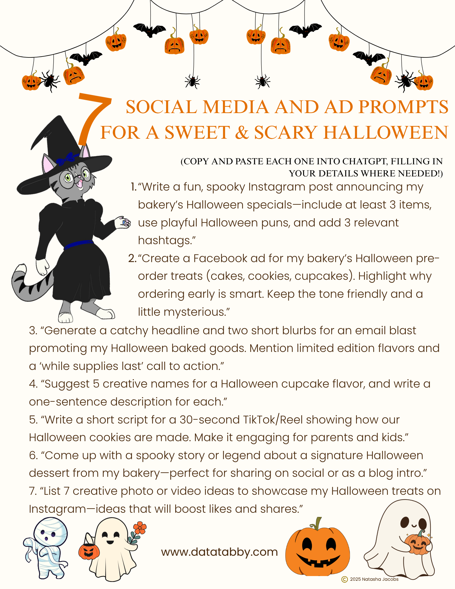 7 Social Media and Ad Prompts for a sweet & Scary Halloween 7+prompts