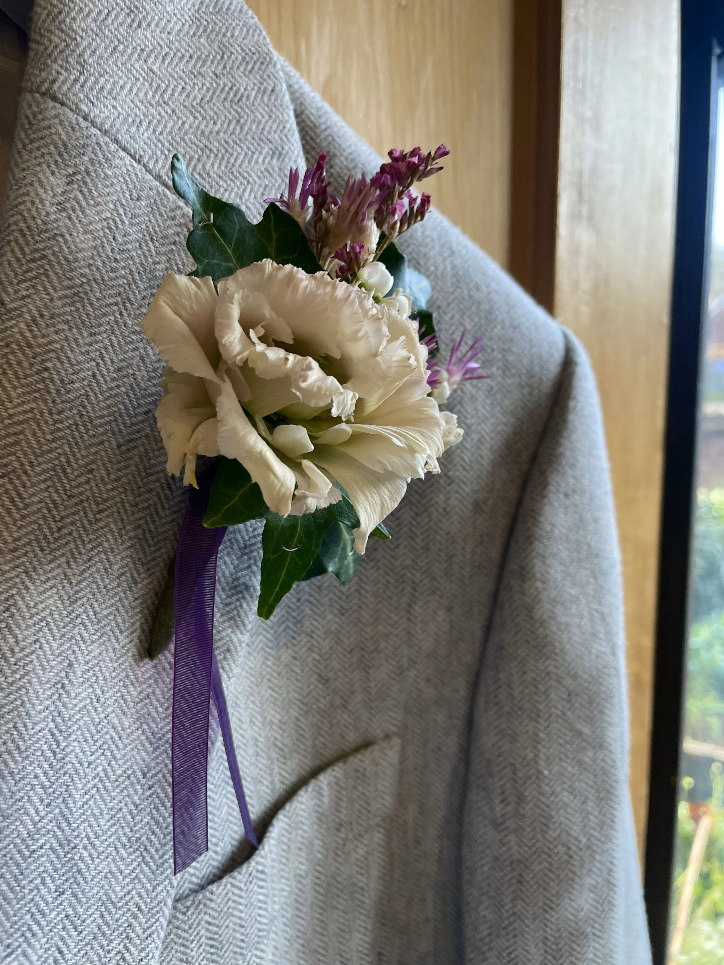 Gentleman's button hole with Eustoma