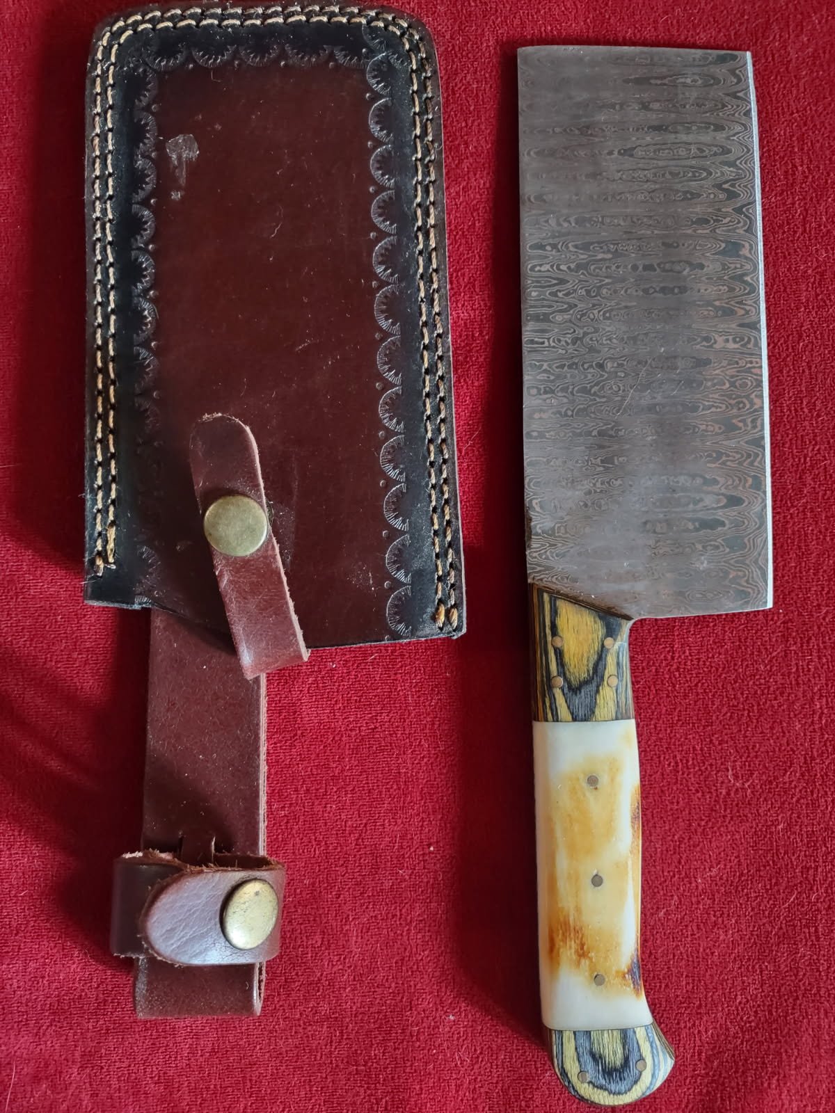 Damascus Chopper w/ sheath