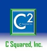 Logo of C Squared, Inc. with a blue background and green borders.