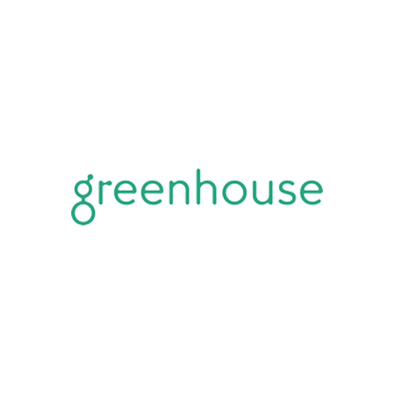 Greenhouse logo with the word 'greenhouse' in green lowercase letters on a white background.