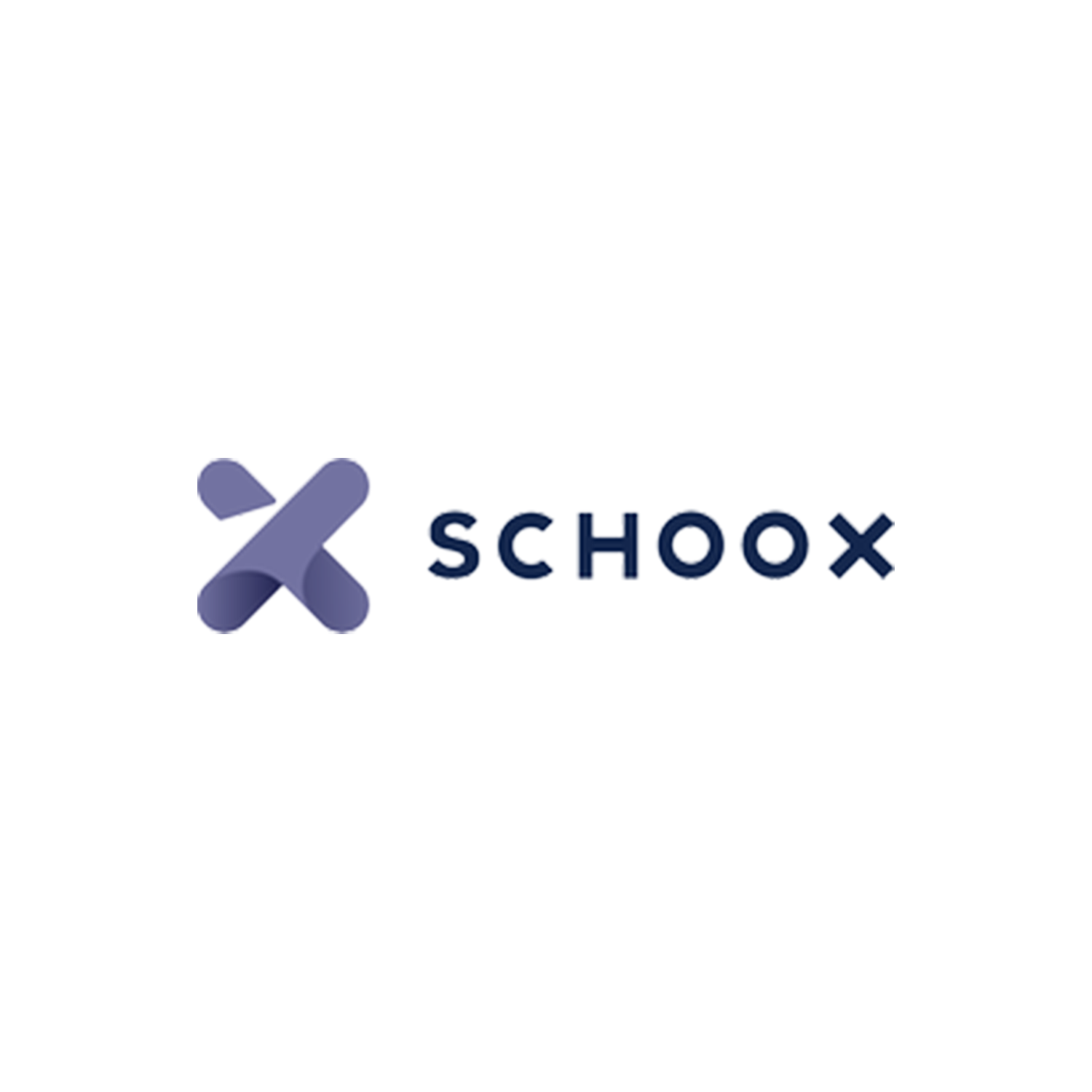 Schoox logo with purple abstract icon and the word 'Schoox' in navy blue.