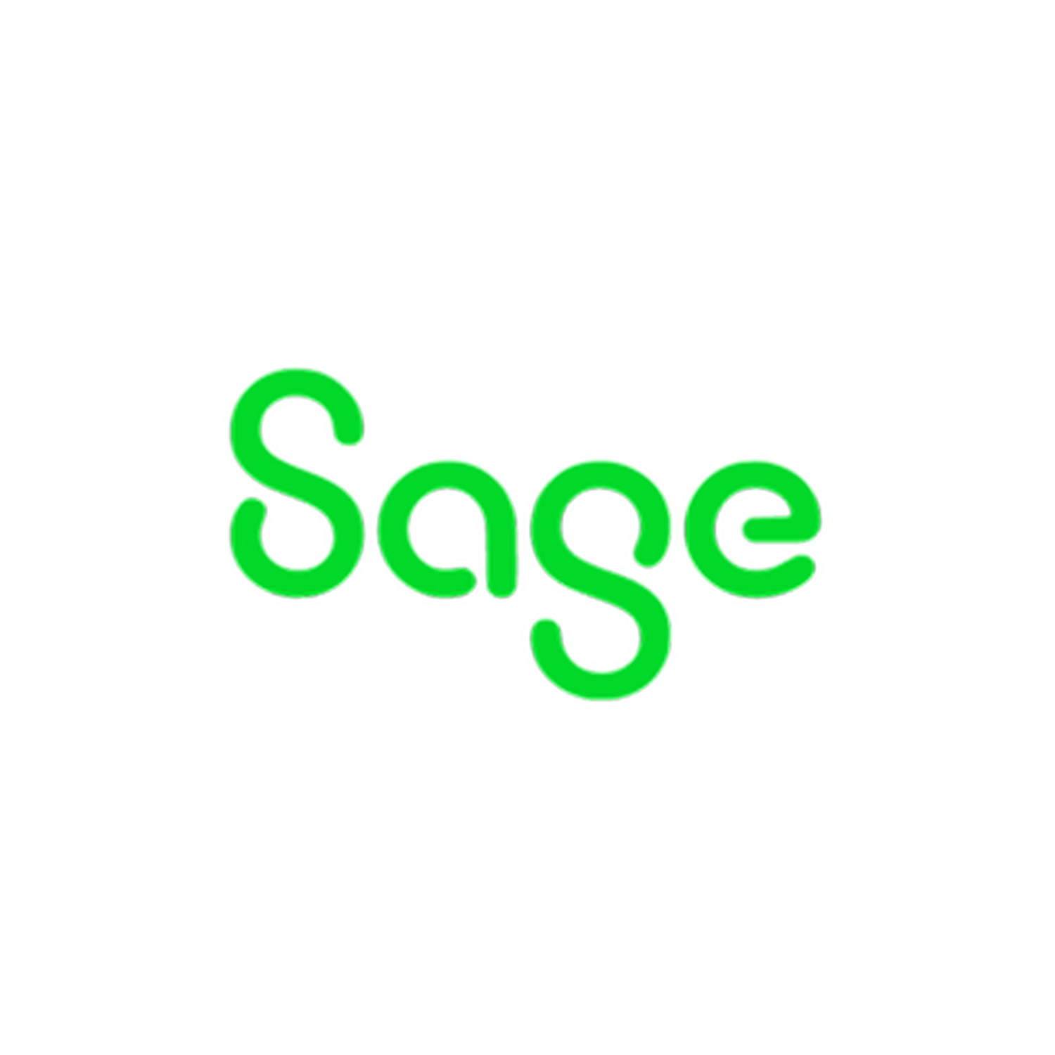 The word 'Sage' written in bright green, rounded font on a white background.