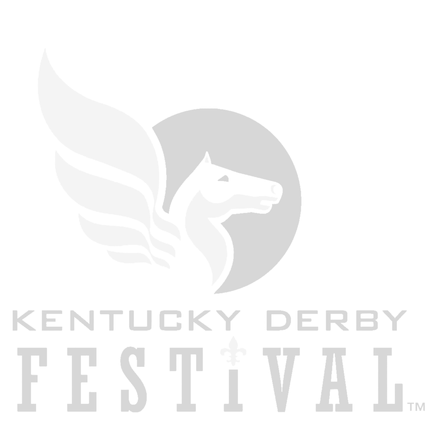 Logo for the Kentucky Derby Festival featuring a horse's head in a circle with a winged emblem, and text reading 'Kentucky Derby Festival'.