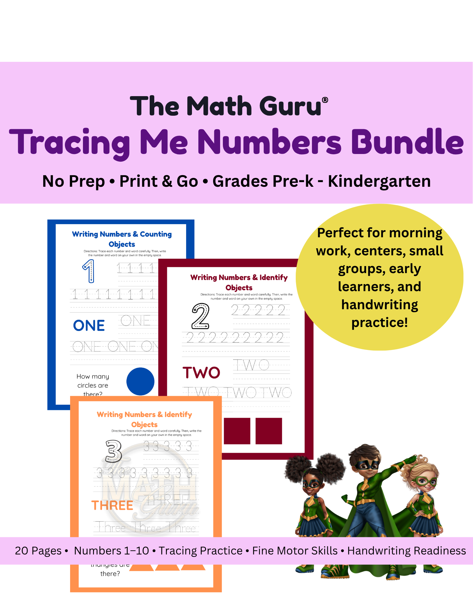 Tracing Me Numbers Bundle (1-10) – 20 Pages of Fun Learning!