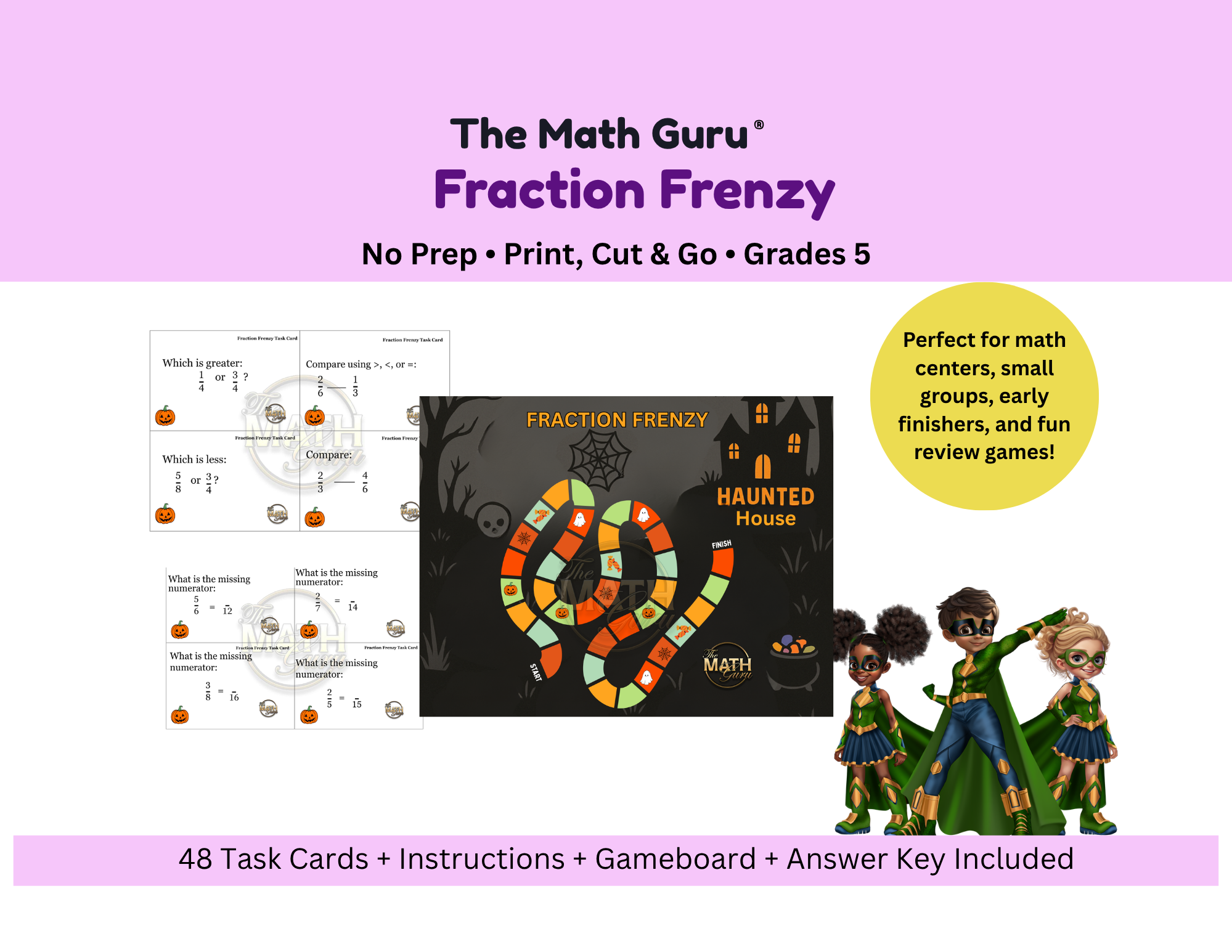 📝 Fraction Frenzy – Printable Math Activity for 5th Grade