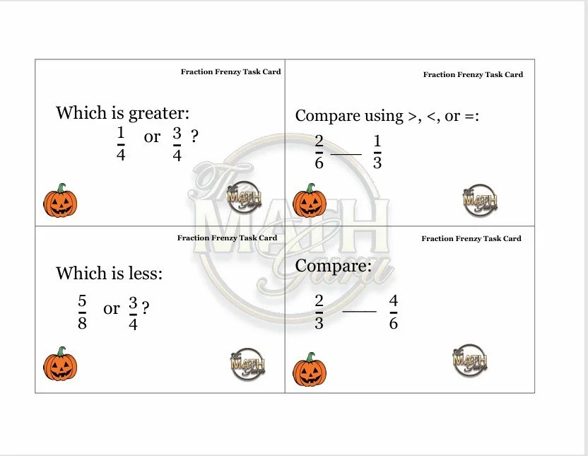 Fractions Comparison Task Cards Cover landscape verison.jpg