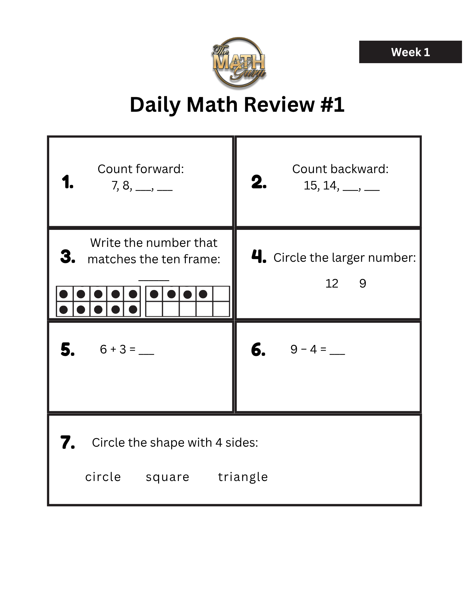 2nd Grade Math Spiral Review Workbook – Yearlong Bundle