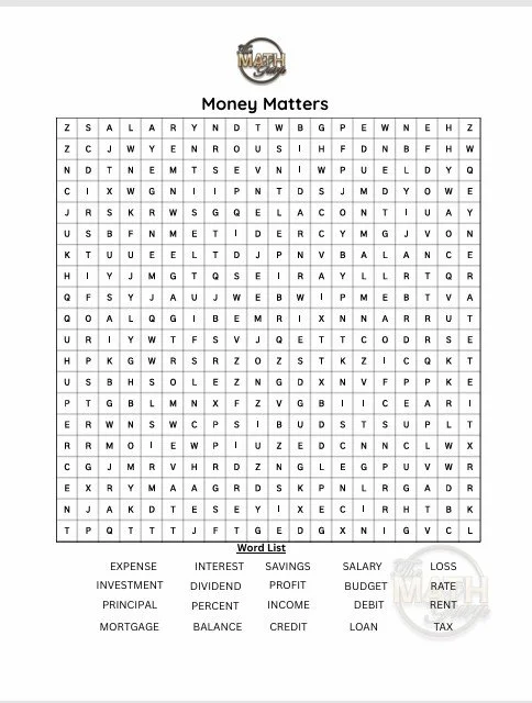 Adult Verison Introduction Word Search Money Matters.jpg