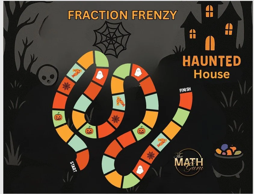 📊 Fraction Frenzy – Halloween Math Board Game 🎃
