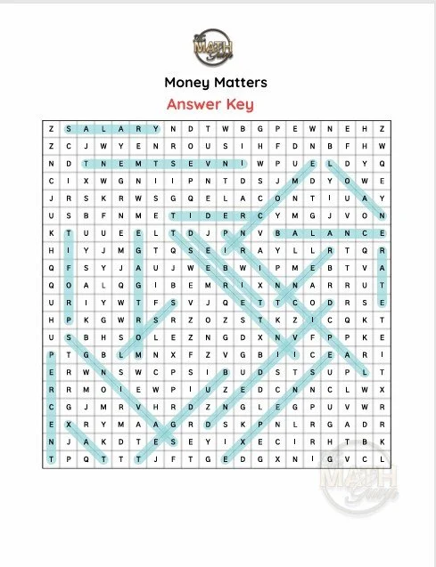 Adult Verison Introduction Word Search Money Matters Answer Key.jpg