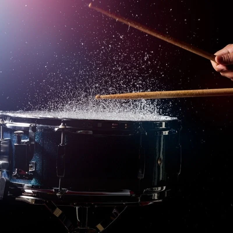 Beginner drummer using metronome during in-home drum lesson in South Bay, California