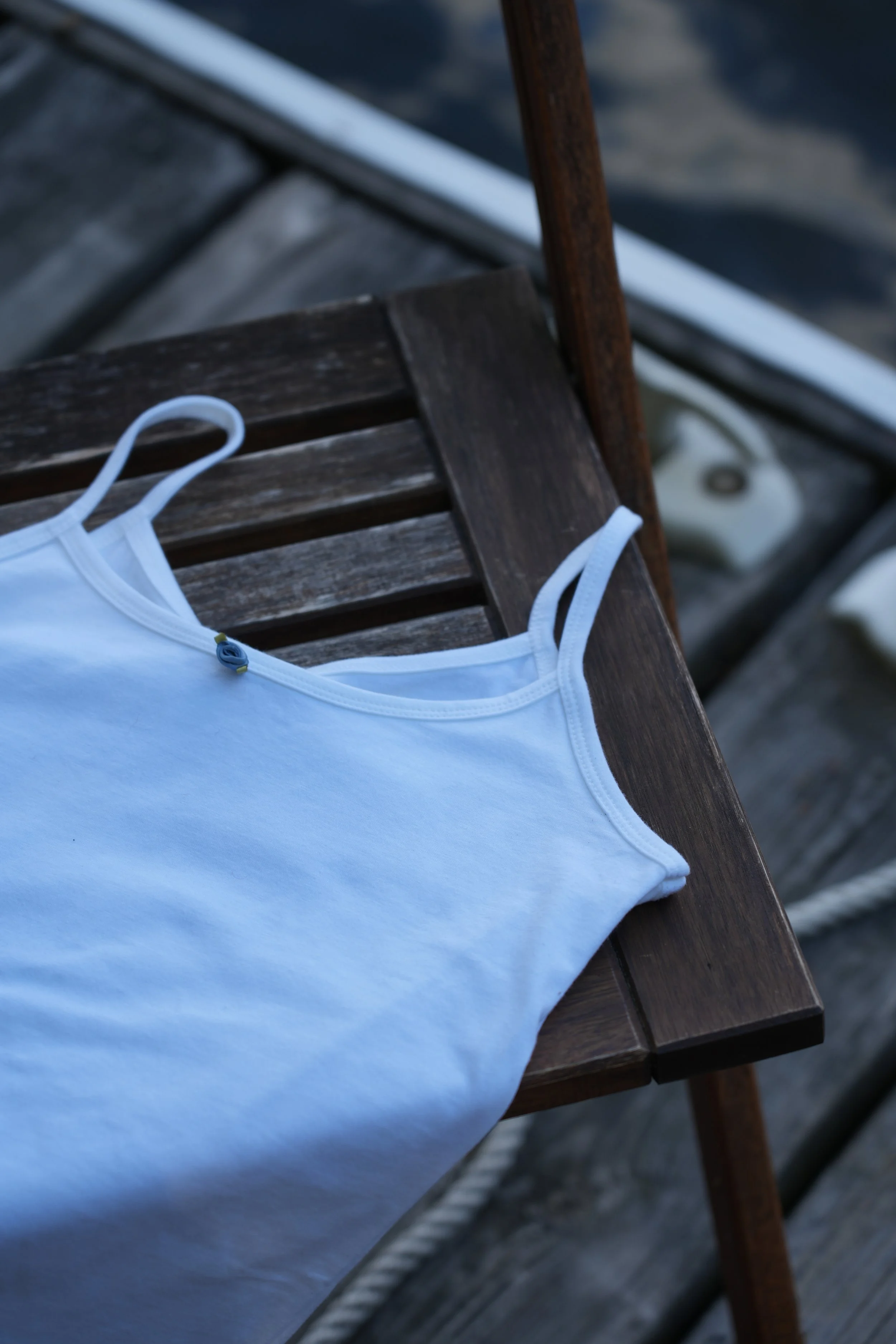 White Tank with Rose (XS-Small)