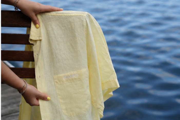 Yellow Linen Button-Up (Large)