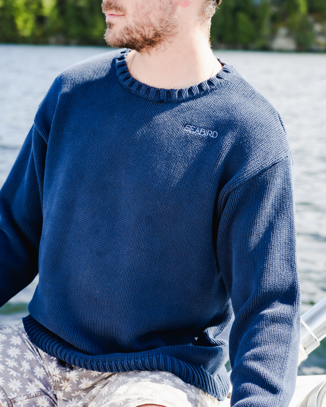 Navy Knit Sweater (Medium-Large)