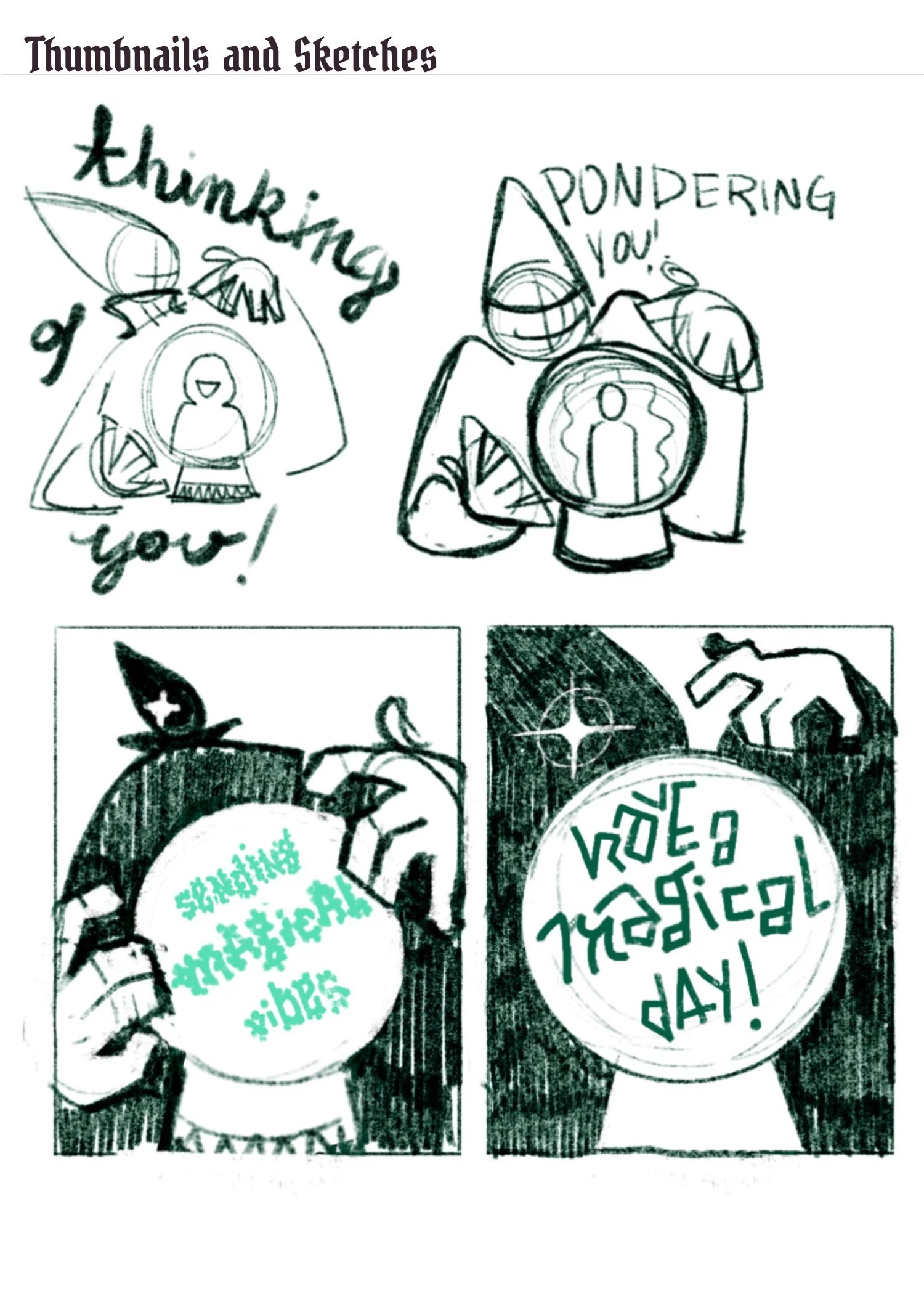 Sketches and explorations