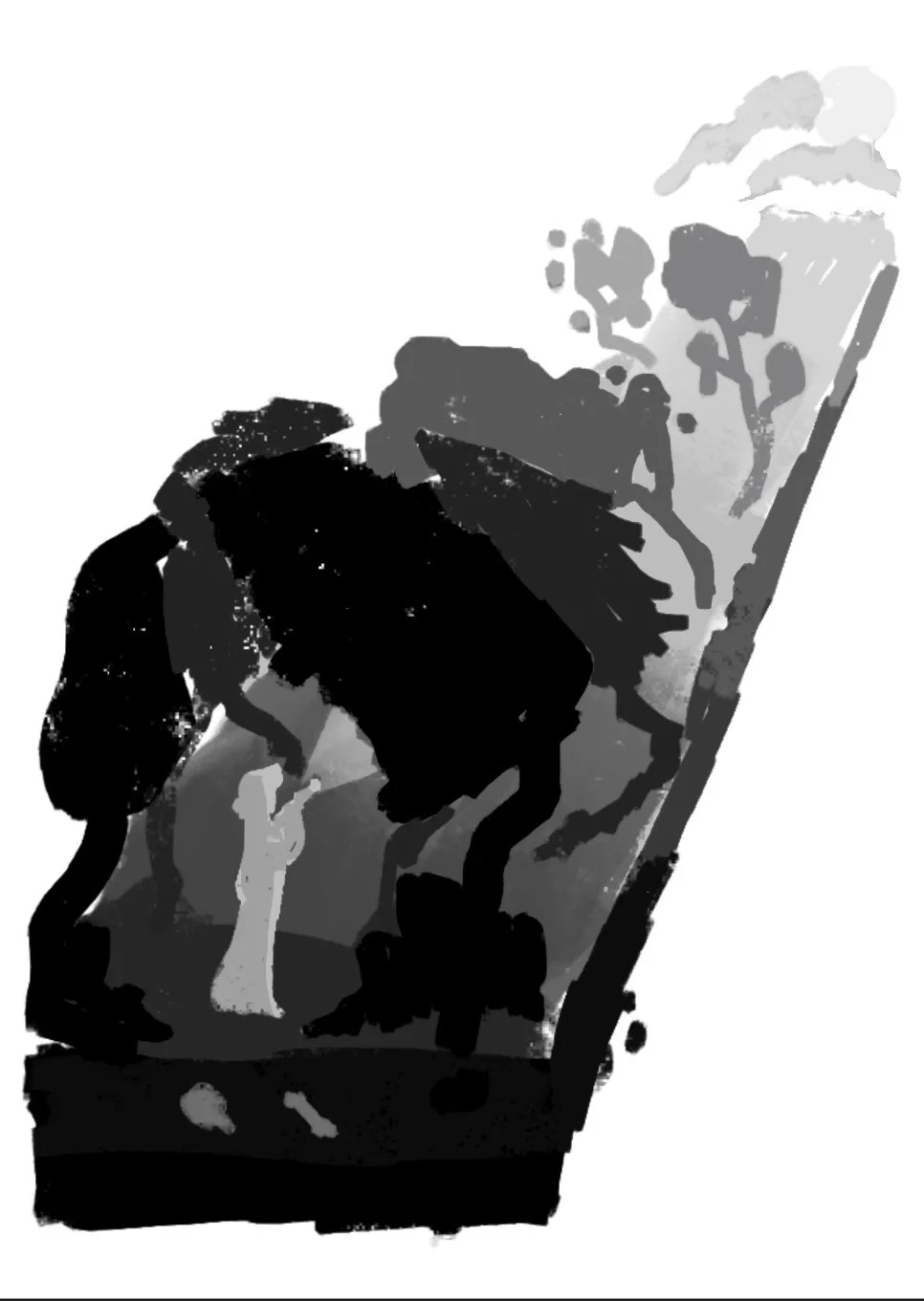 Value sketch to get an idea of lights and darks