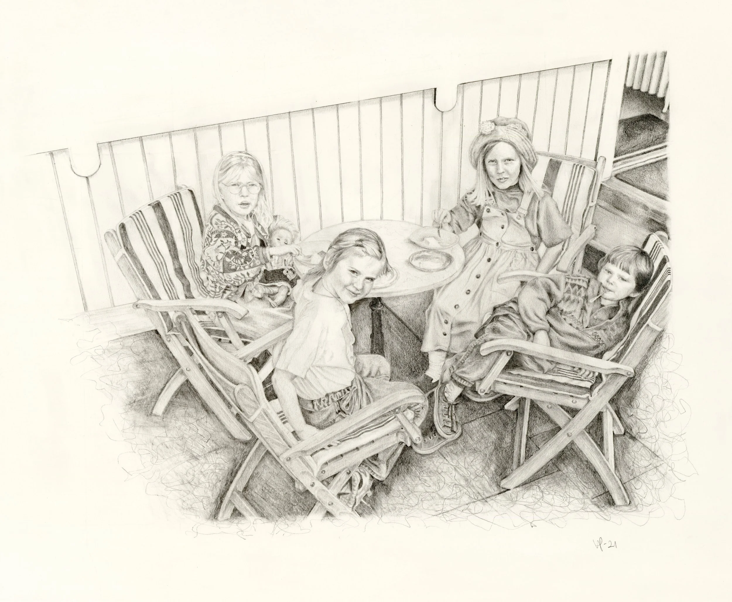 Cousins - Pencil Portrait