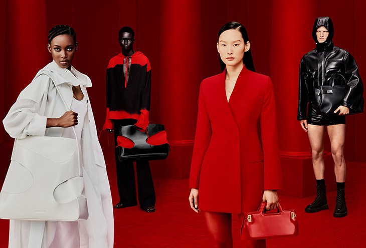 FERRAGAMO PHOTOGRAPHER RAFAEL PAVAROTTI ART DIRECTION EDWARDS QUARMBY SET DESIGN LEE FLUDE STYLING MAVI STAIANO MUA THOM WALKER HAIR VIRGINIA PINTO