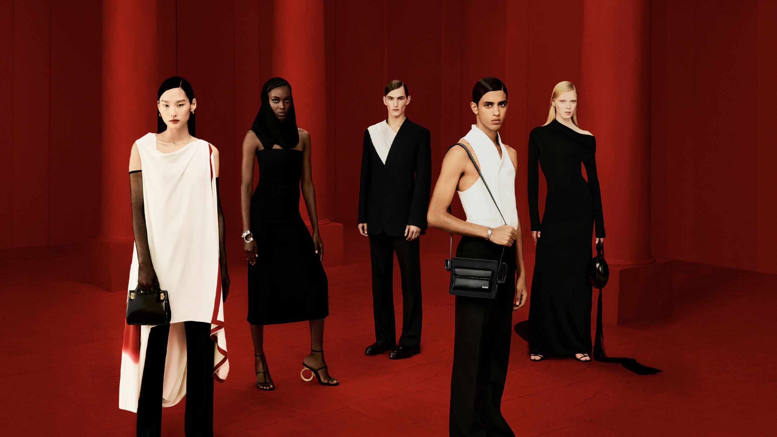 FERRAGAMO PHOTOGRAPHER RAFAEL PAVAROTTI ART DIRECTION EDWARDS QUARMBY SET DESIGN LEE FLUDE STYLING MAVI STAIANO MUA THOM WALKER HAIR VIRGINIA PINTO