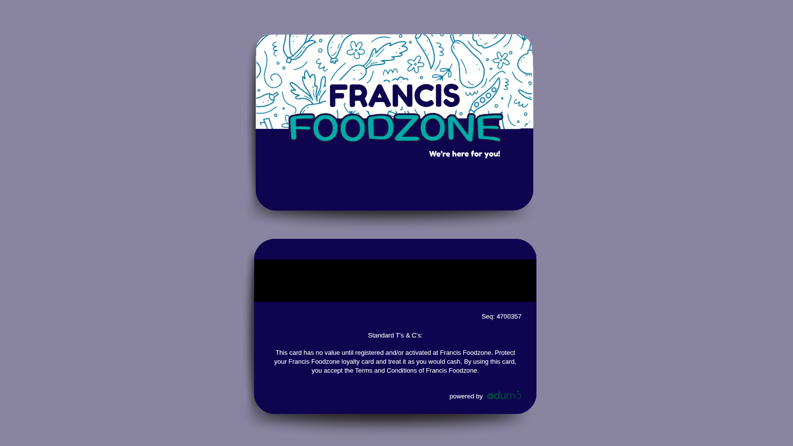 Francis Foodzone Points Card