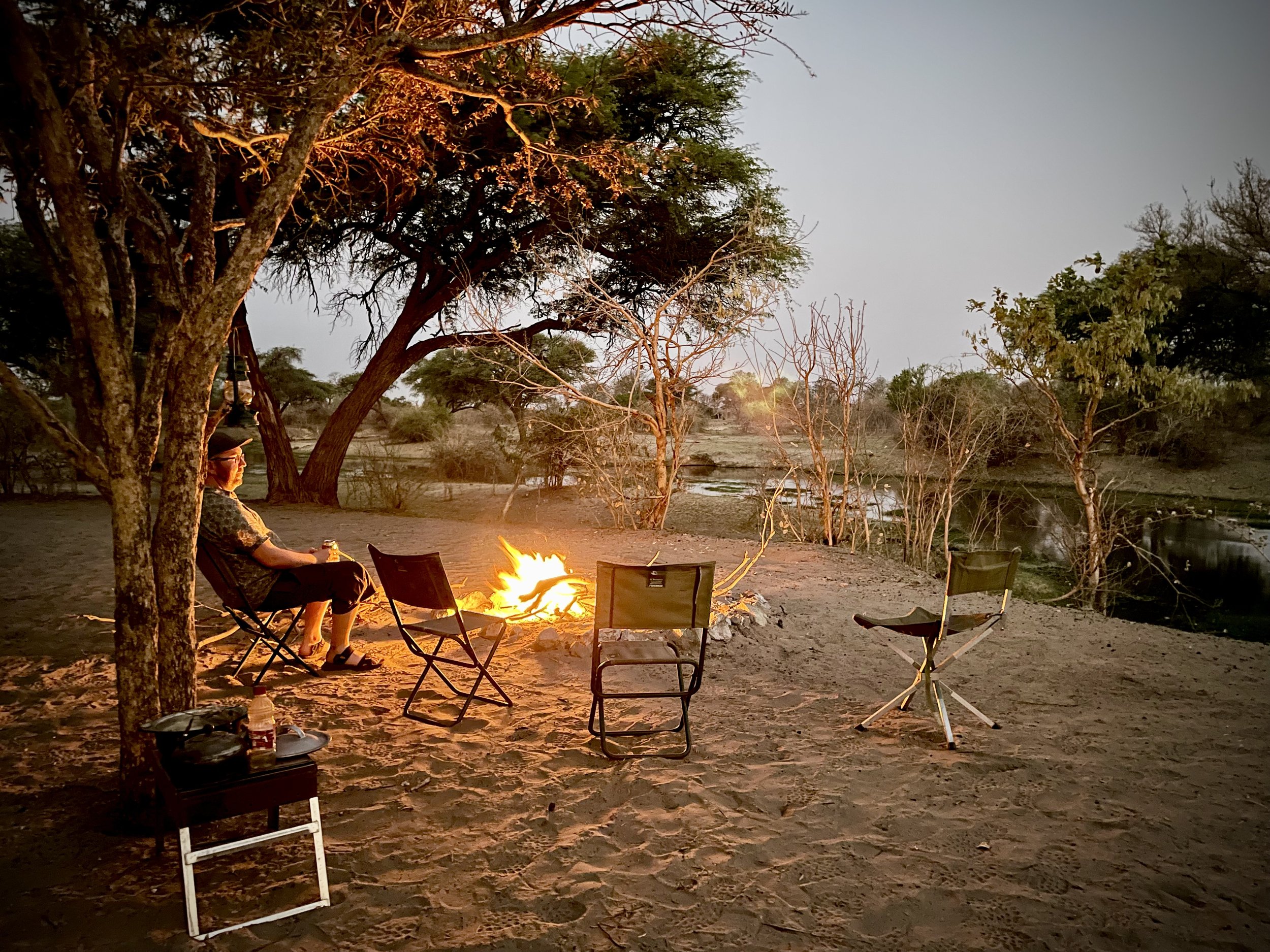 Camping along the Kwai River, Botswana