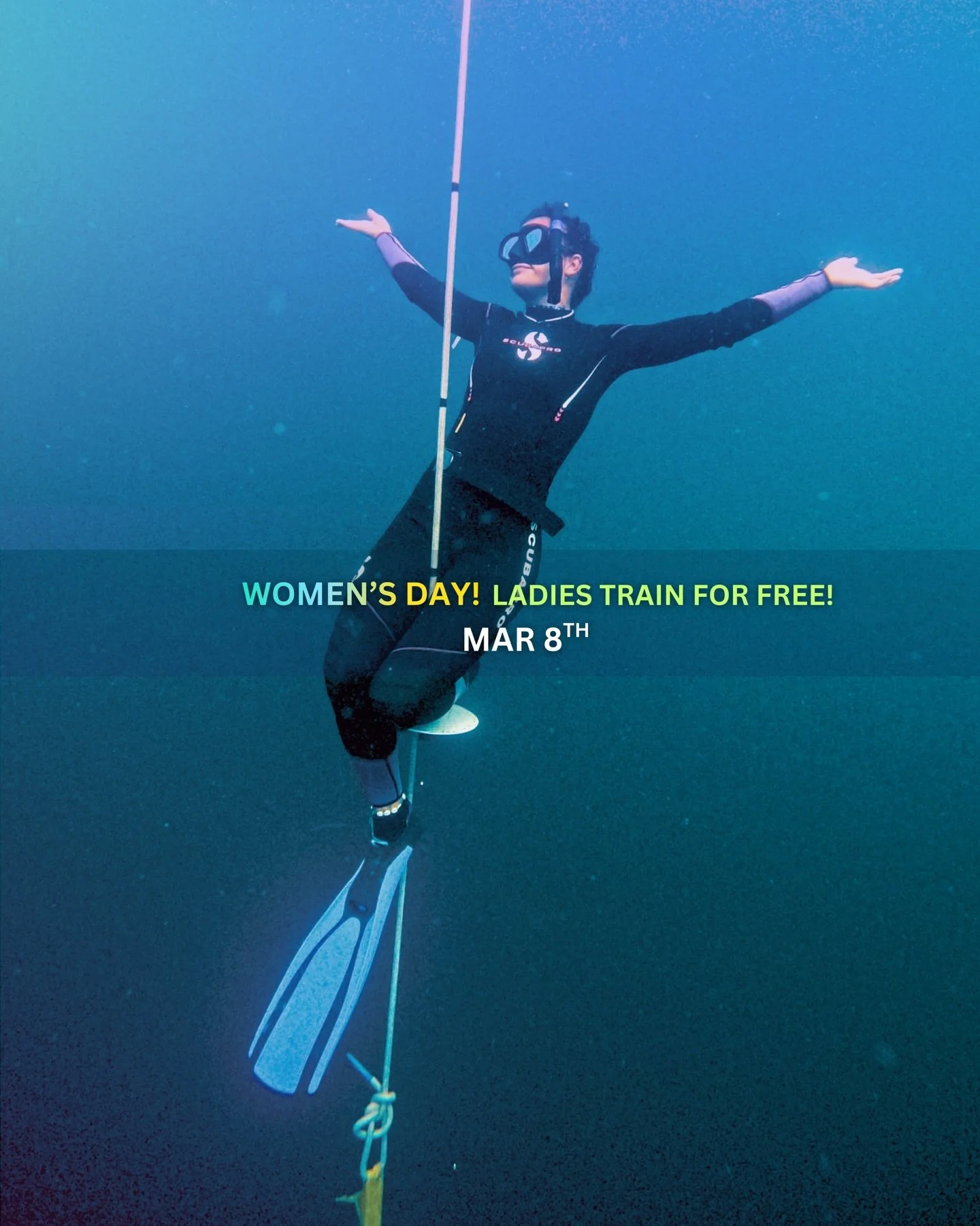 Women&rsquo;s Day Free Training! ✨

📍 Apneista Freediving
🕗 8:00 AM

To celebrate Women&rsquo;s Day, ladies dive for free! 
Requirements: 
&bull; Level 2 and above
&bull; Must have passed the safety assessment

A little celebration for the amazing 
