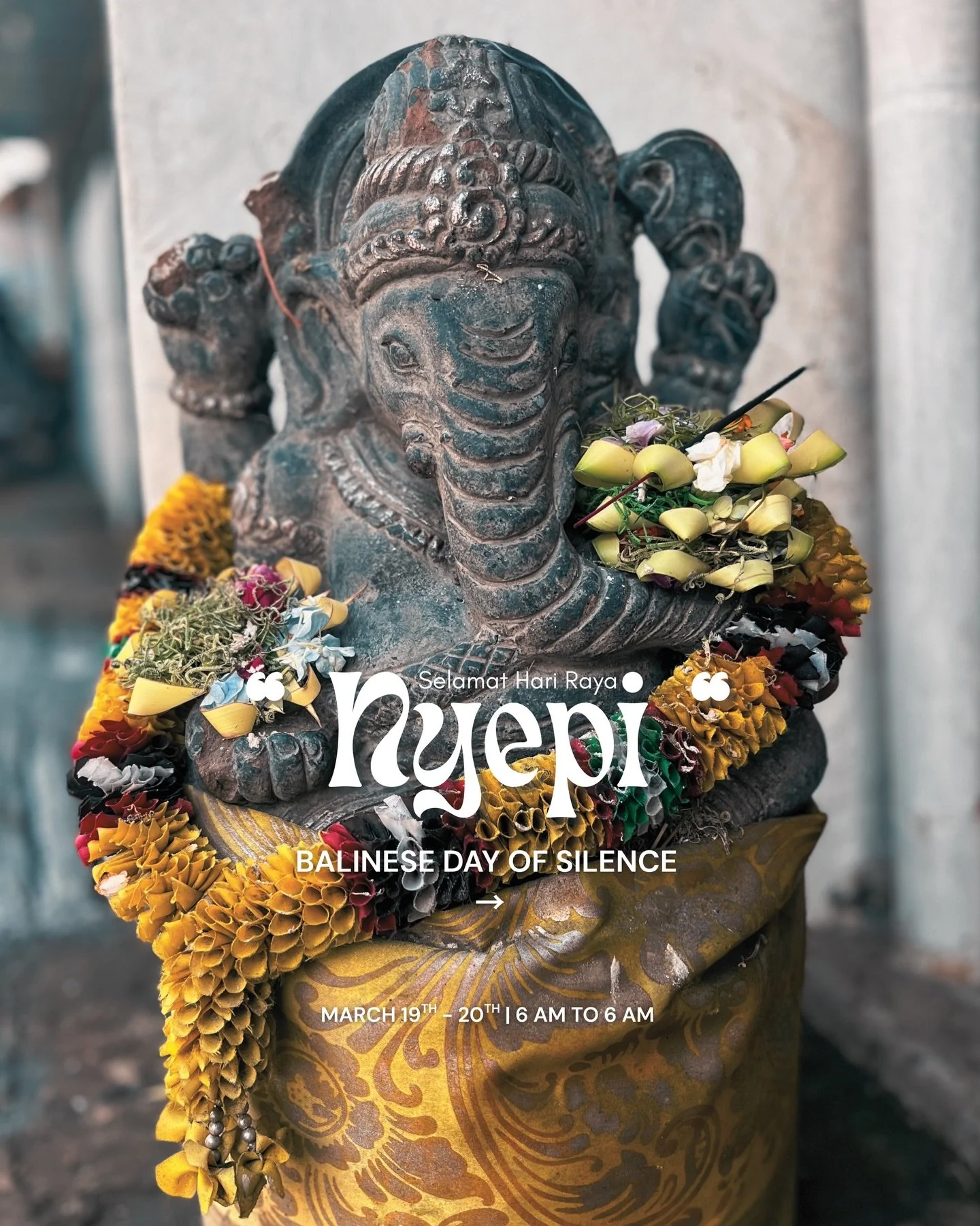 ✨ Nyepi marks the Balinese New Year, a time to cleanse the past and begin again in silence, reflection, and balance.✨

Traditional Rules: 
✨No fire or light
✨No working
✨No travel
✨No entertainment

A full day dedicated to silence, stillness, and sel