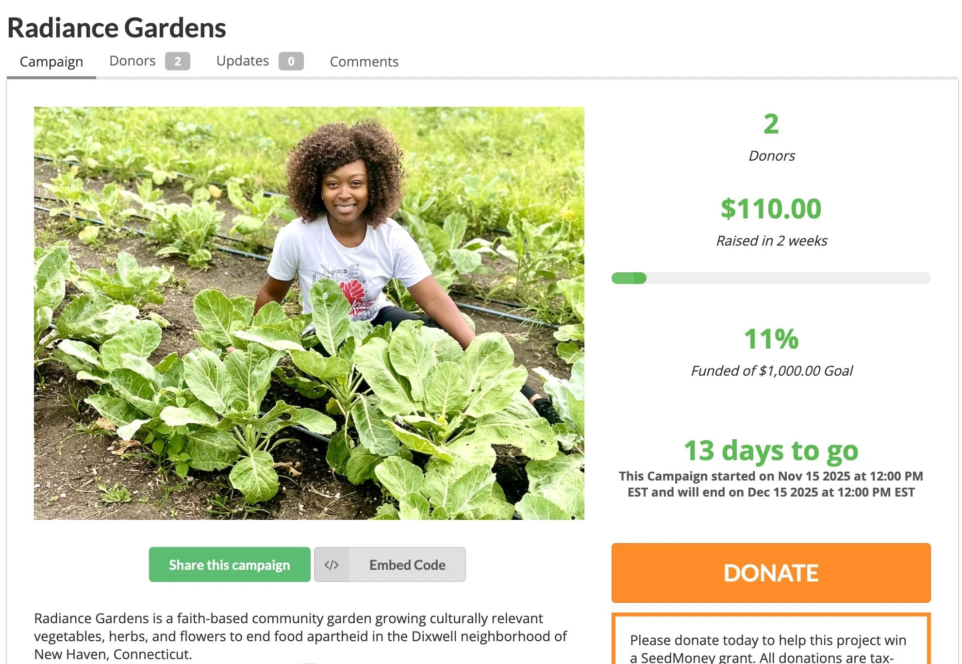 It&rsquo;s Giving Tuesday!

At Radiance Gardens, we believe healing begins when we come together. Through community gardening, we nurture our minds, our bodies, and the soil, creating a healthier and more connected community. We thrive not in divisio