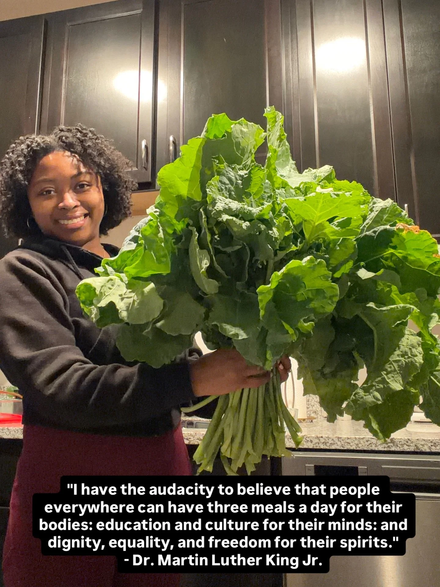 Home grown kale on my aeroponic tower garden. &ldquo;I have the audacity to believe that people everywhere can have three meals a day for their bodies: education and culture for their minds: and dignity, equality, and freedom for their spirits.&rdquo