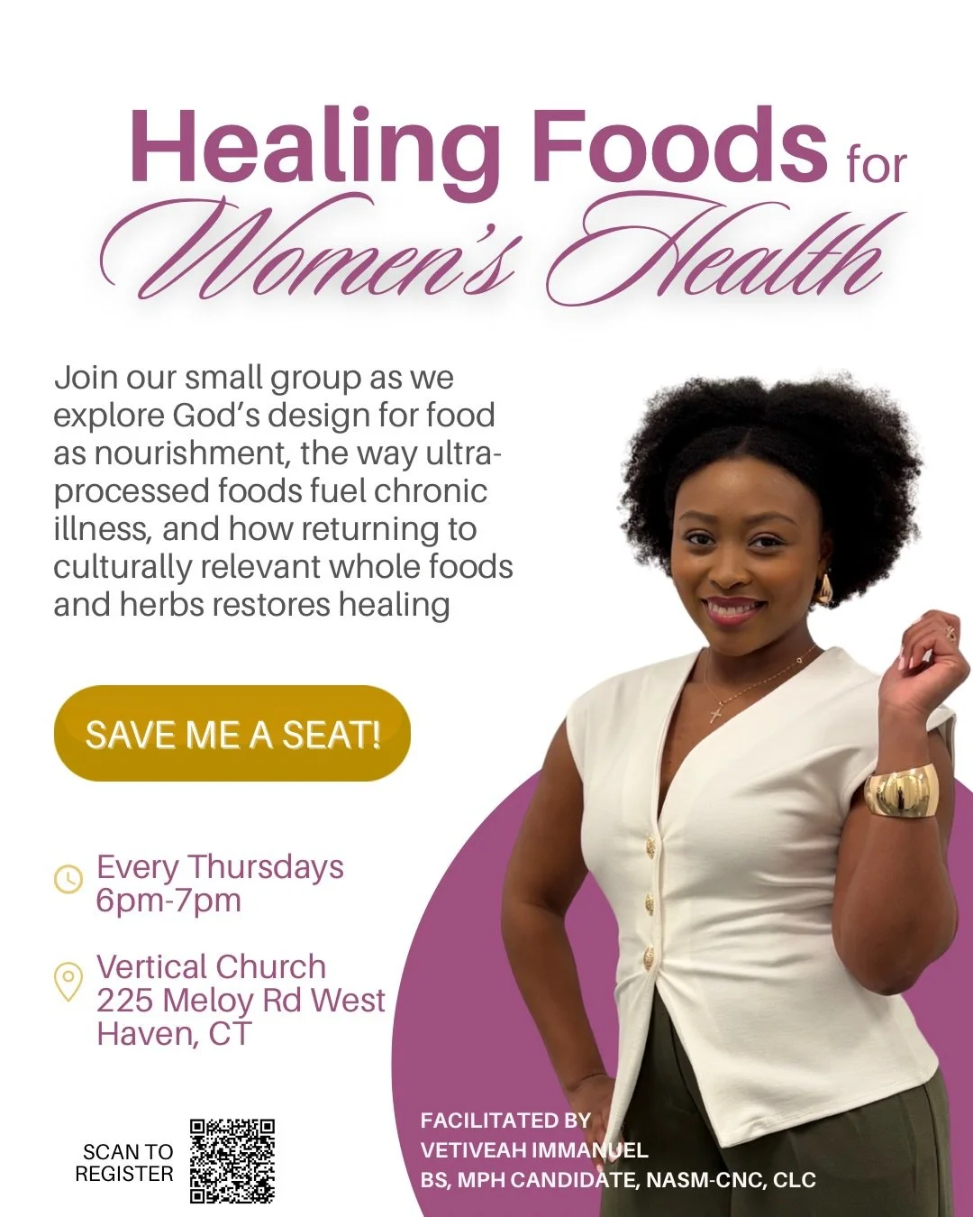 Of all the community events I host, this is a fan favorite! ✨ Back for the 4th year in a row, my signature Healing Foods series, rebranded for women&rsquo;s health.

We&rsquo;re still talking about healthy foods for the mind, body, and soil but this 