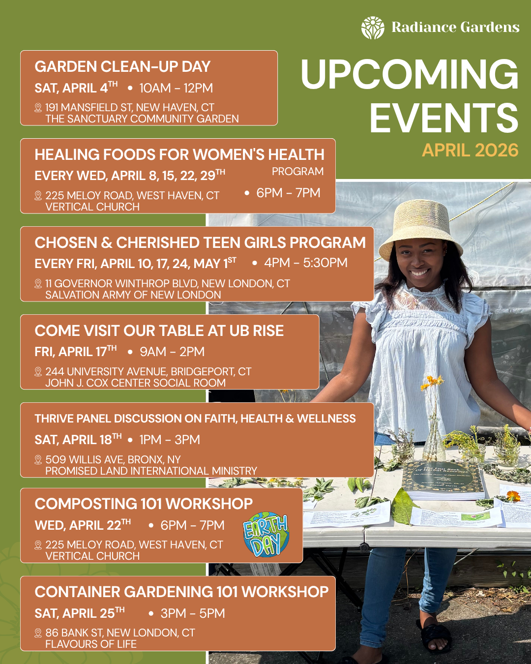 April Radiance Gardens Events