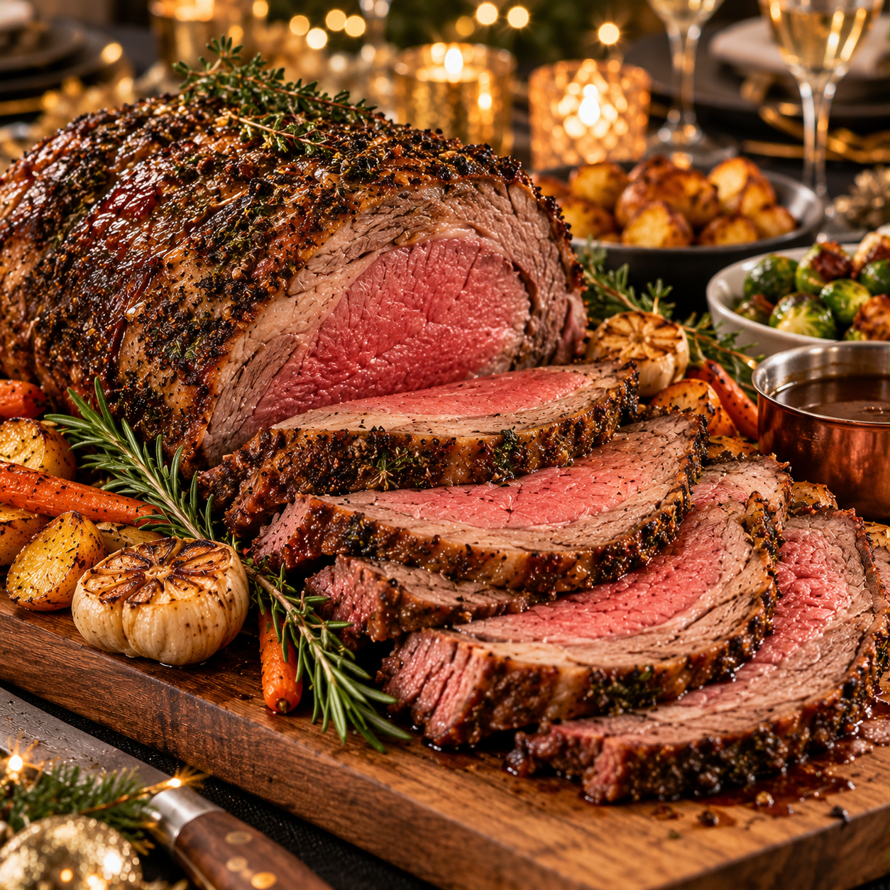 JUICY MEAT WITH ALL THE SIDES